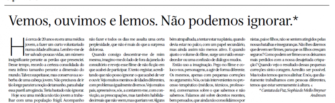 Crónicas inclusivas: Vemos, ouvimos e lemos. Não podemos ignorar.