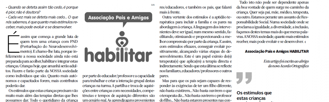 Crónicas inclusivas: Estimular a NOSSA sociedade.