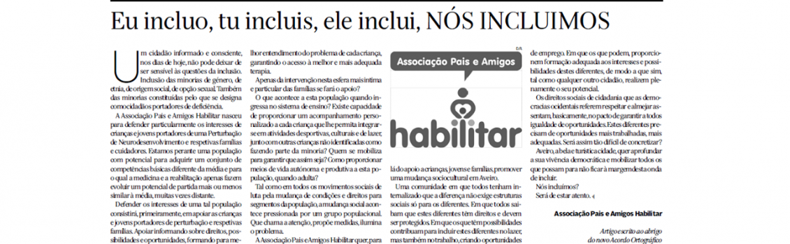 Crónicas inclusivas: Eu incluo, tu incluis, ele inclui, NÓS INCLUÍMOS –