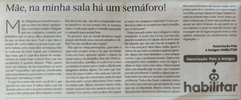 Mãe, na minha sala há um semáforo!