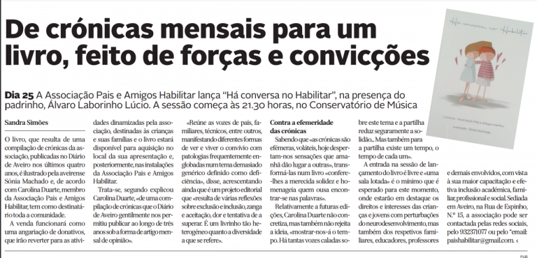 De crónicas mensais para um livro, feito de forças e convicções